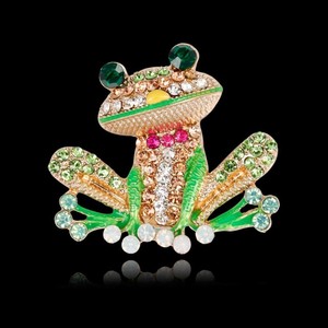 Broche con Diseño de Rana con Pedrería para Hombre y <span class=keywords><strong>Mujer</strong></span>, Joyería para Traje y Abrigo, Accesorios de <span class=keywords><strong>Ropa</strong></span>, Broches a Juego, Recuerdos para Fiestas - Product Image 5