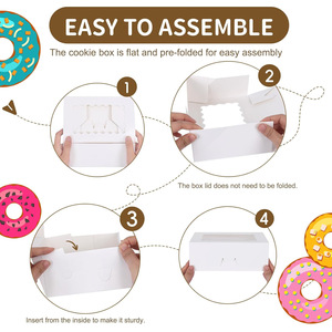 Eco-Friendly Food-Grade Embossed <b>Recycled</b> Paperboard Custom Square Kraft Windowed Baking Dessert <b>Boxes</b> for Takeaway Customers - Product Image 3