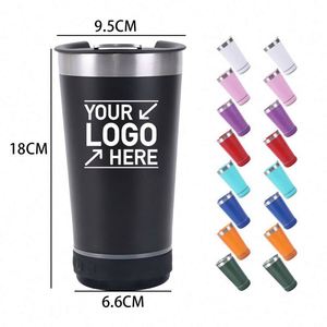 Custom logo 16oz Stainless Steel <b>Double</b> <b>Wall</b> Vacuum Speaker Beer Tumbler Travel Camping Music Beer Cup Insulated Speaker <b>Mug</b> - Product Image 4