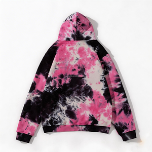 Sudadera con <span class=keywords><strong>Capucha</strong></span> Oversize para Hombre, 100% Algodón, Estilo Urbano, Tallas Grandes, con Estampado Personalizado de Logotipo, Color <span class=keywords><strong>Rosa</strong></span> Tie-Dye - Product Image 4