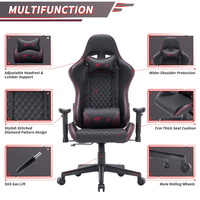 Accoudoir ergonomique réglable en cuir de PU de luxe personnalisé Chaise de jeu d'ordinateur à LED RVB colorée pour joueur
