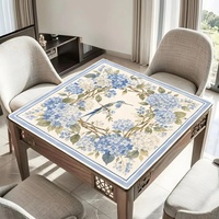 Tapis de Mahjong Hydrangea Garden, Tapis de Table Mahjong Motif Oiseaux et Fleurs, Cadeau Élégant pour Femmes, Housse de Table Antidérapante, Livraison Rapide