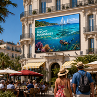 Mur vidéo LED en aluminium moulé sous pression léger, étanche IP66, luminosité 6000 Nits, garantie 5 ans pour les espaces publics urbains