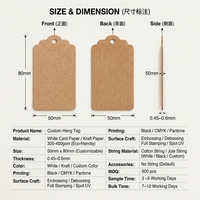 Étiquettes suspendues personnalisées en papier kraft recyclé écologique, couleurs et formes personnalisées, étiquettes de vêtements réutilisables pour chaussettes et chaussures
