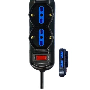 Multiprise 6 voies avec 4 prises 10A/16A et 2 prises Schuko, câble de 5m, rallonge électrique 6 prises avec interrupteur et prise 10A - Product Image 2