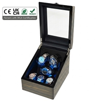Remontoir de montres de luxe en bois peint, 3 emplacements avec 3 positions de rangement pour 6 montres, finition piano haute brillance, boîtier LED, certifié WCA