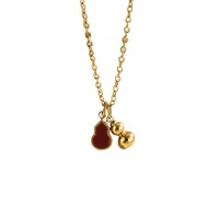 Collier traditionnel plaqué or avec pendentif gourde rouge pour femme, idéal pour le quotidien, ornements féminins haut de gamme, vente en gros TGXL14668