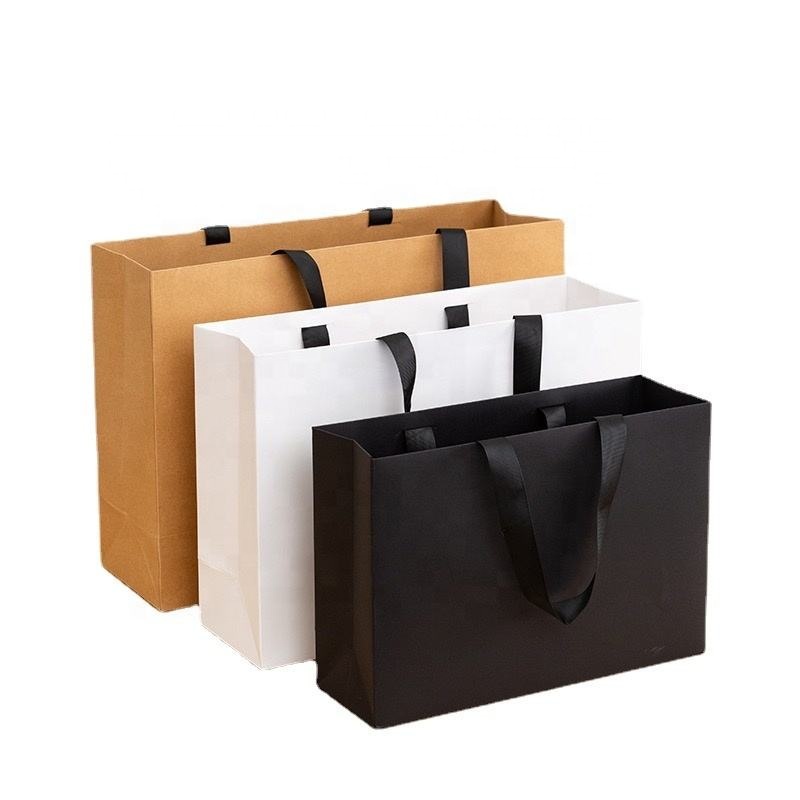 Wholesale Luxury Paper Bag Custom Brand Logo Recyclable Retail Clothing Shopping Packaging Custom Printed Gift Custom Color