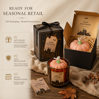 Bougie parfumée citrouille d'Halloween, décoration d'automne pour la maison, cadeau, forme de fruit décorative, faite à la main, écologique, parfum personnalisé, OEM, marque privée