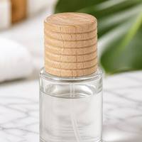 Bouchons antidérapants côtelés en bois pour bouteilles, couvercles ronds, bouchons de diffuseur à roseaux, bouchons torsadés en bois de hêtre, couvercles et fermetures pour flacons