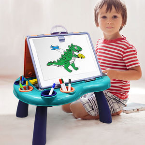 Meja Proyektor Edukasi Multifungsi Anak-Anak dengan Papan Gambar Magnetik Dua Sisi, Set Meja Belajar Melukis untuk Anak-Anak - Product Image 6