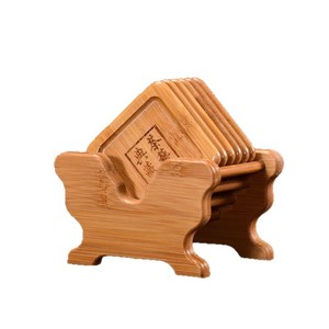 Ensemble de supports à tasses en bambou, forme ronde, carrée, irrégulière, pour accessoires de service à thé, vaisselle promotionnelle - Product Image 5