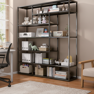 <span class=keywords><strong>Étagère</strong></span> de rangement noire mate à 5 niveaux en métal pour la <span class=keywords><strong>maison</strong></span>, nouveaux matériaux, support personnalisable, vente au détail multi-niveaux - Product Image 4
