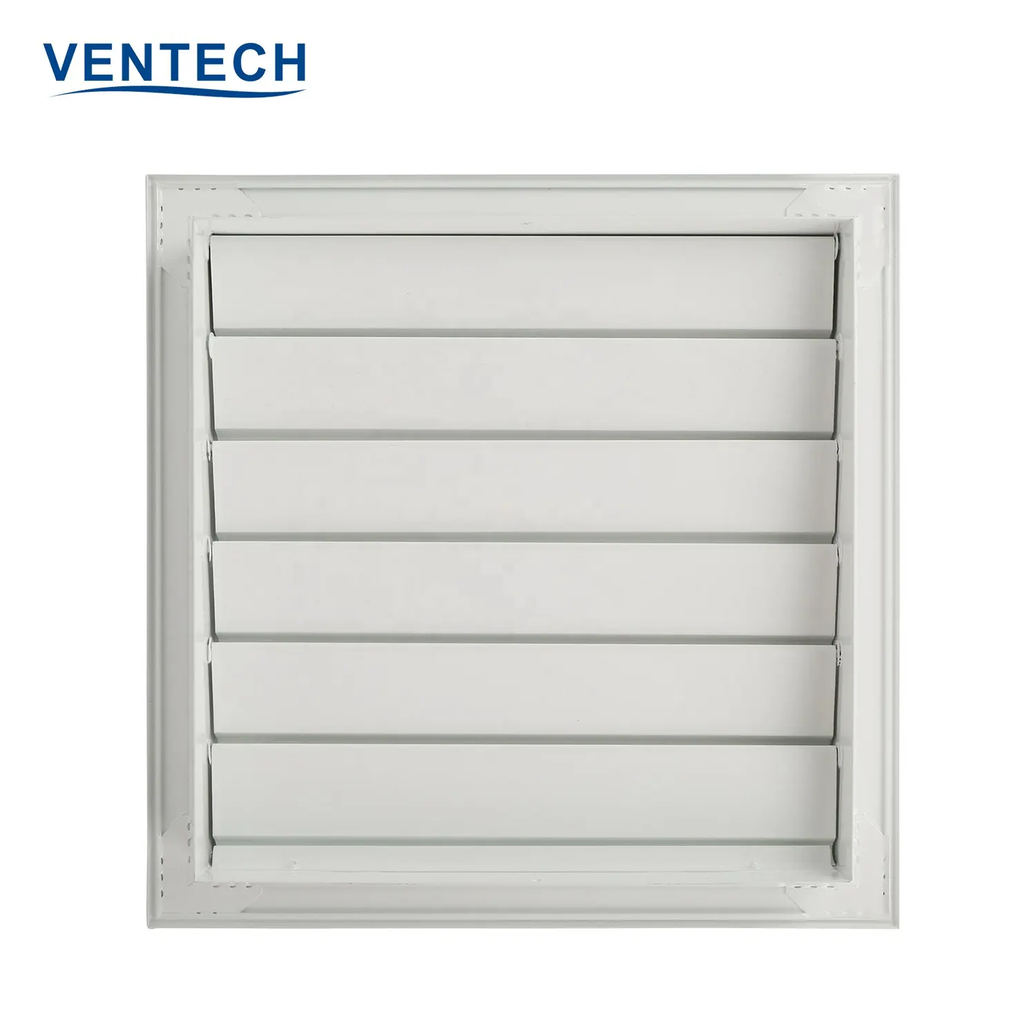 Hvac भागों एल्यूमीनियम दीवार वेंटिलेशन Louvers गुरुत्वाकर्षण शटर स्पंज