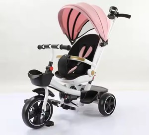 Cochecito de Bebé Multifuncional de Lujo, <span class=keywords><strong>Triciclo</strong></span> para Bebé con Mango de Empuje Ajustable de 3 Velocidades y <span class=keywords><strong>Asiento</strong></span> <span class=keywords><strong>Reclinable</strong></span> y Giratorio - Product Image 2
