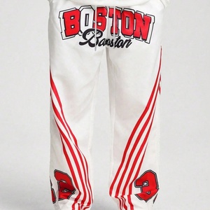 Logo personnalisé, style streetwear américain, hip-hop, rayé, taille élastique, respirant, écologique, décontracté, jambe large, léger, 100% coton - Product Image 2