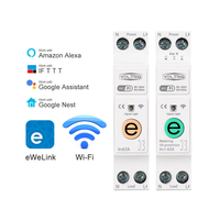Ewelink 63A 1P + N WiFi Smart Switch MCB avec compteur d'énergie, surveillance kWh, relais de minuterie, Tuya/SmartLife Control Voltriq pour la maison
