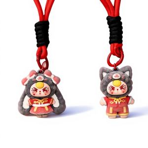 Porte-clés en peluche 3D One Piece Nouvel An pour bébé, avec trois lanières, personnages d'anime, vente en gros pour motos, voitures et porte-clés - Product Image 1