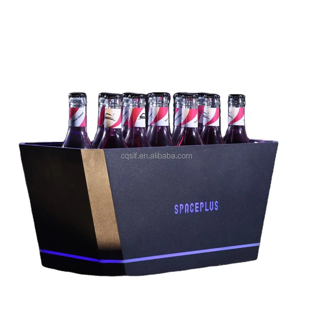 OEM all'ingrosso personalizzato LED secchielli per Champagne Cooler acrilico secchiello per il ghiaccio vasche per bevande illuminano il secchio per birra Champagne