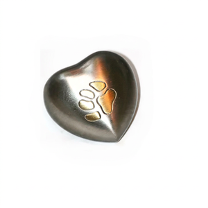Heart Shaped <b>Memorial</b> <b>Keepsake</b> Urn Ash Holder Paw Print Metal Cremation <b>Keepsake</b> <b>Box</b> for Pet Remembrance - Indian Home Crafts - Product Image 1