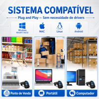 Escáner de Código de Barras 2D Inalámbrico Xincode, Lector de Códigos QR, Compatible con IOS, Android, Windows, para Punto de Venta, Control de Inventario, Boletos