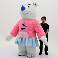 Costume de mascotte d'ours polaire gonflable sur mesure, costume d'ours géant en peluche avec logo pour la promotion de la marque, défilé, événement, OEM