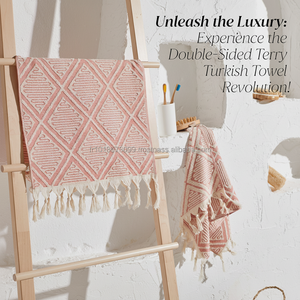 Juego de 2 Toallas de mano de rizo turco rústico nuevo estilo cocina Pestemal granja decorativa de secado rápido para uso en el baño - Product Image 1