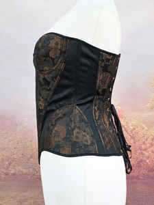 Corset élégant sans bretelles à décolleté cœur, en brocart floral, avec corsage à baleines sculptant la taille, pour bal masqué, séances photo rétro et événements du soir - Product Image 2