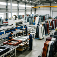 Porte d'entrée en aluminium à rupture de pont thermique, double vitrage Low-E, économie d'énergie, couleur RAL personnalisée pour les projets de construction mondiaux