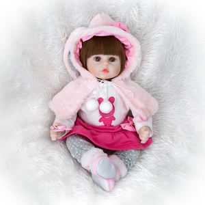 Vente en gros d'usine, poupées reborn en silicone réalistes de 48 cm, corps en coton, avec vêtements roses, jouets pour filles, poupées reborn en silicone - Product Image 3