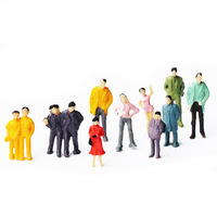 Figurines humaines miniatures colorées à l'échelle 1:87, figurines miniatures pour la décoration de paysages, petites figurines miniatures réalistes
