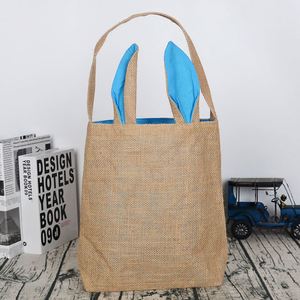 Nouveau sac de shopping en toile de jute à motif de lapin de Pâques, vente directe d'usine - Product Image 1