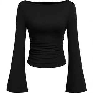 Nuova Tendenza Transfrontaliera: Abito Coreano con Spalline Sottili, Vestibilità Slim, Maniche Lunghe, Scollo Sexy a Barca, Casual da <span class=keywords><strong>Donna</strong></span> - Product Image 4