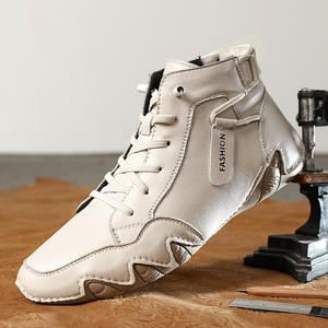 2026 New <b>Men</b> Desert <b>Boots</b> Waterproof Pointed Short Autumn/Winter Genuine Leather British High Gloss Business Casual High Top - Product Image 3