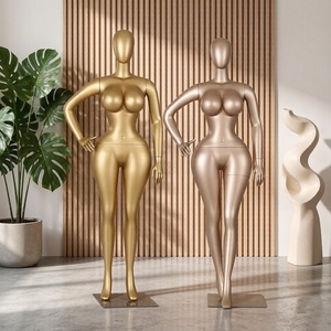 Mannequin <span class=keywords><strong>femme</strong></span> <span class=keywords><strong>grande</strong></span> <span class=keywords><strong>taille</strong></span> rose champagne, <span class=keywords><strong>taille</strong></span> fine, poitrine et fessiers généreux, corps entier en fibre de verre, pour présentoirs - Product Image 2
