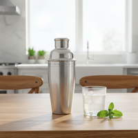 LIXING Shaker à cocktails 6 pièces en acier inoxydable 750 ml – Mélangeur de bar Cobbler compatible lave-vaisselle pour Martini, Margarita – Indispensable pour bar à domicile