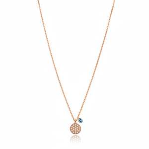 Colgante de plata de ley 925 con diseño de piedra de circón, joyería turca con forma de ojo turco - Product Image 2