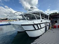 Bateaux de pêche en aluminium Gospel Boats, catamaran soudé de 11,6 m x 4 m, double coque, cabine offshore