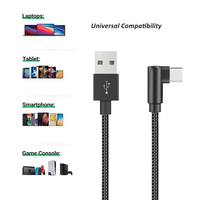 Kabel Data USB Tipe C 1M Nylon Braid 3A Pengisian Cepat dengan Konduktor Tembaga Murni untuk Ponsel Android, Mobil & Penggunaan Earphone