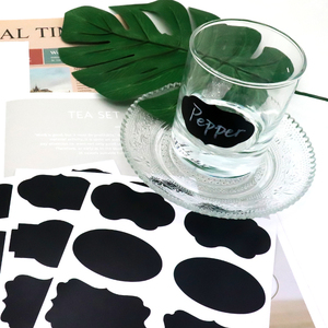 Bảng đen nhãn cho lưu trữ thùng, máy rửa chén an toàn tái sử dụng nhãn cho hộp đựng thực phẩm, có thể tháo rời không thấm nước Mason <span class=keywords><strong>Jar</strong></span> nhãn - Product Image 5