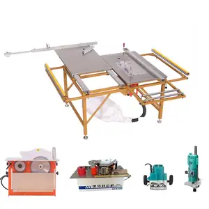 High Performance Heavy Duty Bevel Cut At 45 Degree Woodworking Machinery Edge Sealing Slotting Trimming Wood Cutting Bench Saw