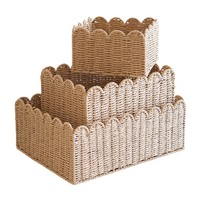 Cesta Colgante de Papel Trenzado de Alta Calidad, Cesta de Almacenamiento Tejida con Encaje para Decoración del Hogar y Organización de Oficina