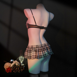 Lemon Story Lingerie <b>Set</b> Bra And Briefs Two Piece <b>Sexy</b> Plaid Uniform Women's Underwear 9032 - Product Image 3