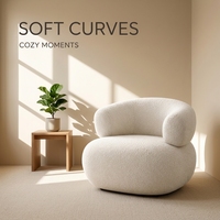 Fauteuil d'appoint rembourré en tissu doux, personnalisé OEM/ODM, au design moderne pour salon et hôtel
