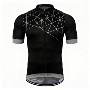 เสื้อจักรยานแขนสั้นแบบแห้งเร็ว ซับเหงื่อ ทนทาน ผลิตจากโพลีเอสเตอร์ พิมพ์ลายโลโก้แบบซับลิเมชั่นตามสั่ง สำหรับทุกเพศ ขายดีที่สุด - Product Image 1