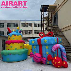 Kotak hadiah penggunaan dekorasi dapat ditiup kotak permen tiup gratis cetakan kotak permen biru dapat dipompa - Product Image 6