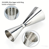 Jigger de bar en acier inoxydable 304 à double paroi, style japonais classique, fin, durable et réutilisable, 1/2 oz (30/45 ml) et 25/50 ml