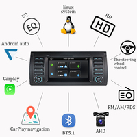 Autoradio multimédia Linux 7 pouces avec lecteur DVD stéréo, CarPlay sans fil et vidéo pour BMW X5 E53/Série 5 E39, écran HD