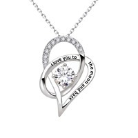 Collier pendentif populaire en forme de cœur micro-incrusté de cuivre, simple, avec chaîne croisée sculptée, pour femme, idéal pour les employées de bureau à la mode