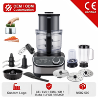 Mesin Pengolah Makanan Listrik Profesional OEM 1300W 3.5L Kaliber Besar 3-Kecepatan Pulse CE CB LFGB